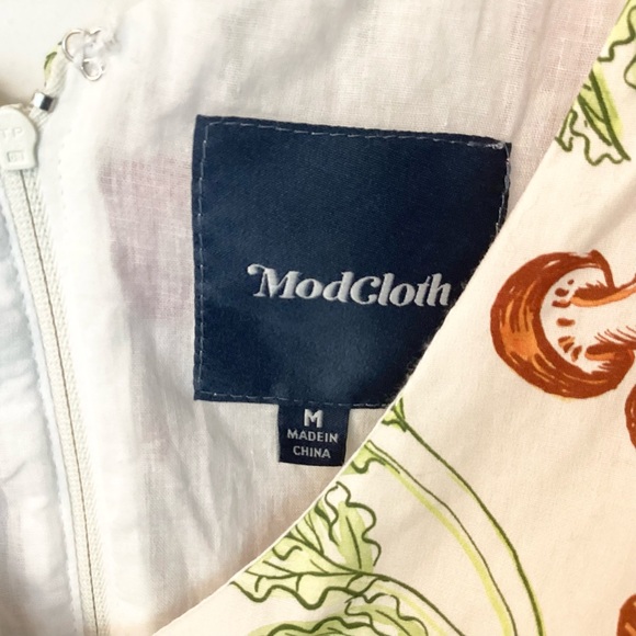 ModCloth Vegetable Print Pleasant Temperament Sleeveless A-Line Dress - M - Picture 7 of 8